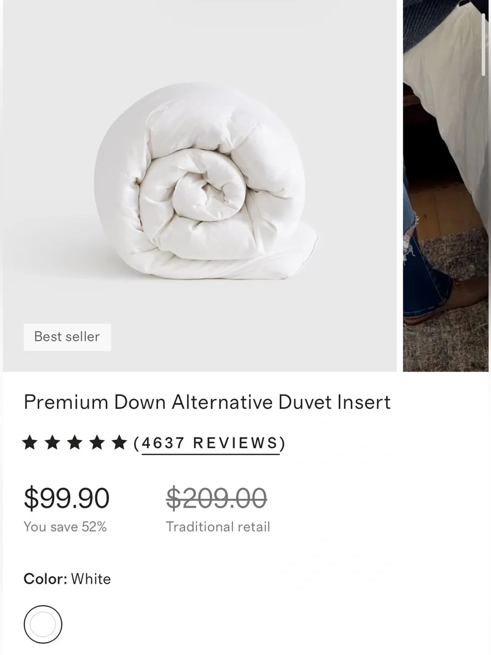 NEW Quince Premium Down Alternative Duvet Insert, Twin